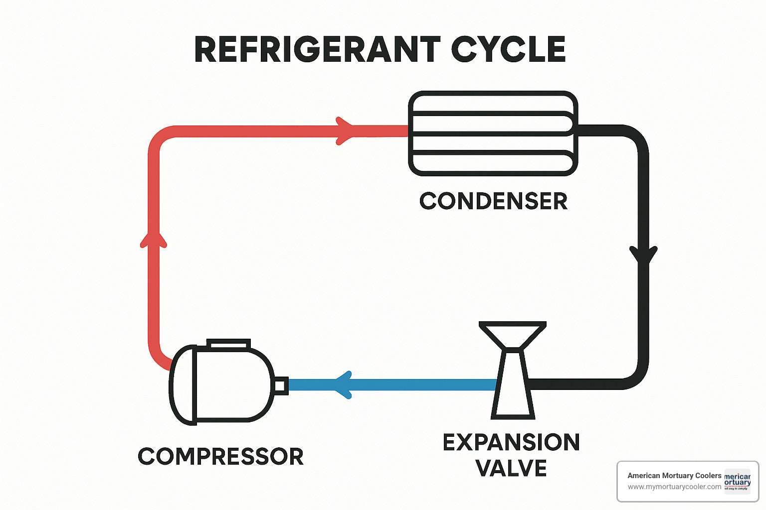 An Essential Guide to the Refrigerant Cycle Process - American Mortuary Coolers & Equipments An Essential Guide to the Refrigerant Cycle Process - American Mortuary Coolers & Equipments